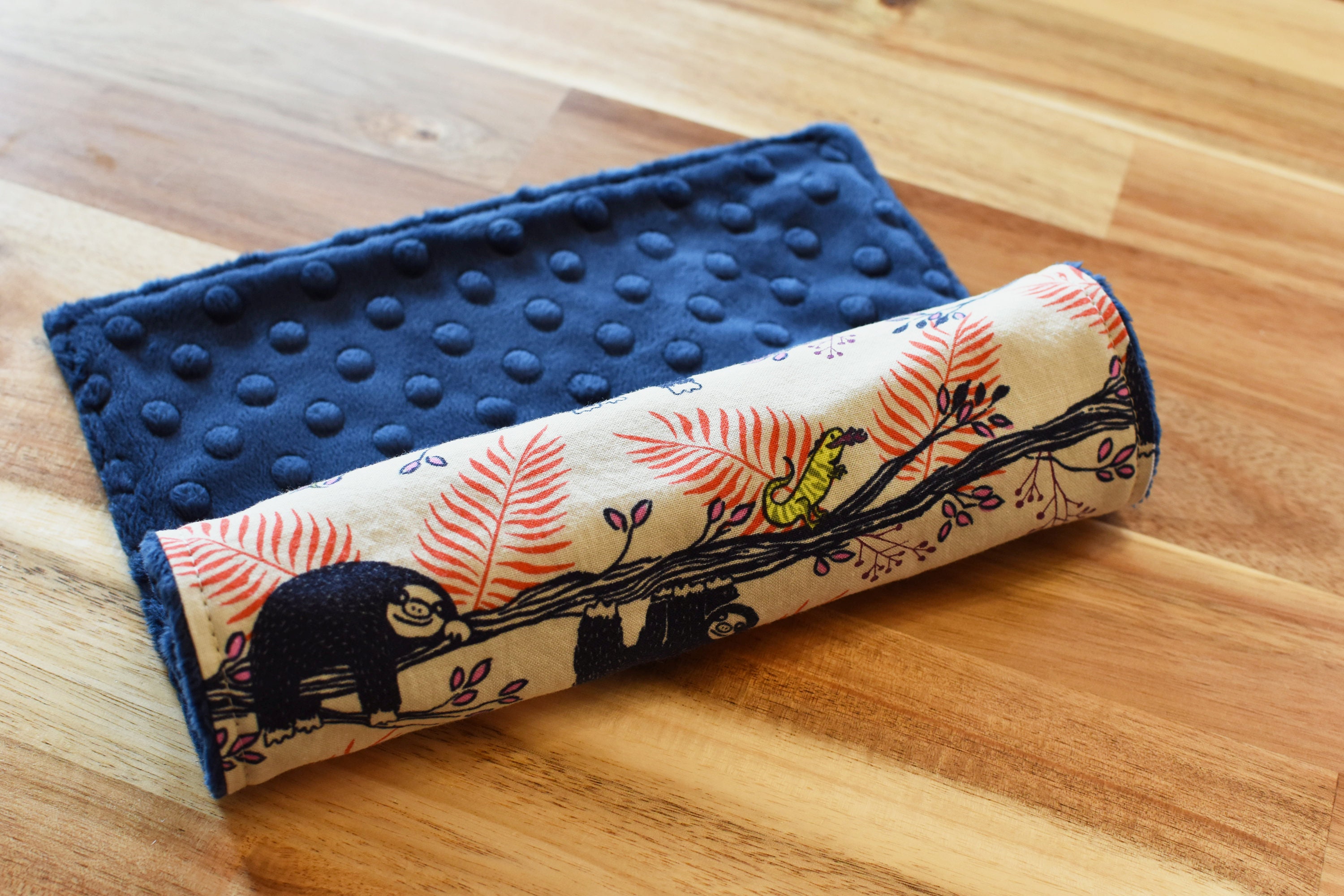 Baby Boy Gift Set - Rainforest Sloths - Cotton & Minky Bib and Burp ...