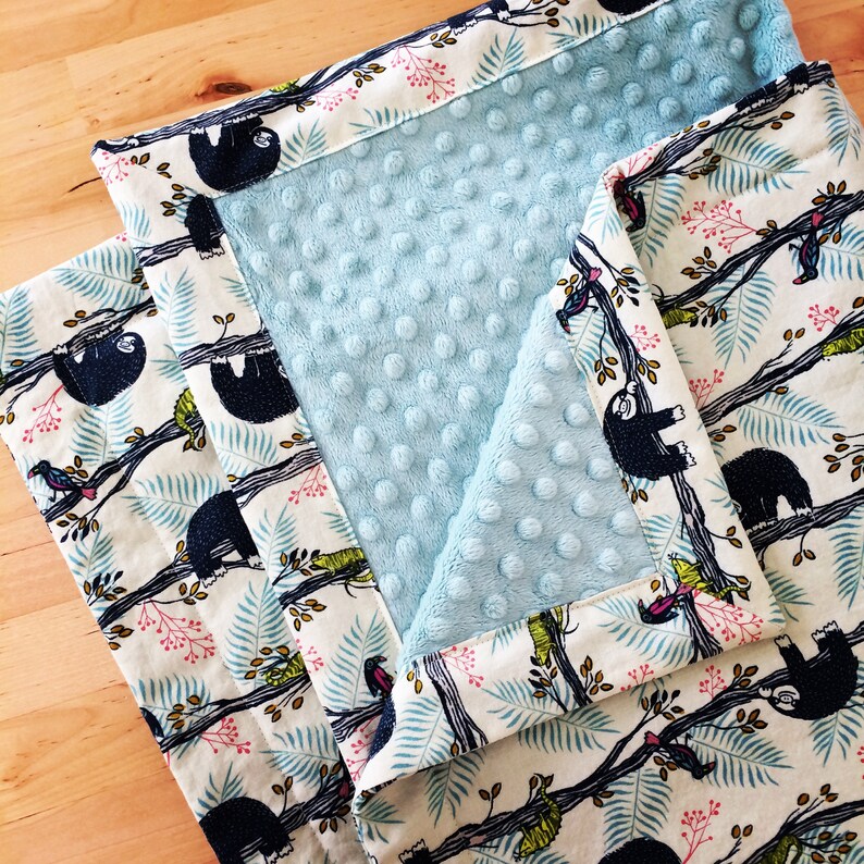 Toddler Blanket 36x42 in Designer Cotton and Minky Dot | Etsy