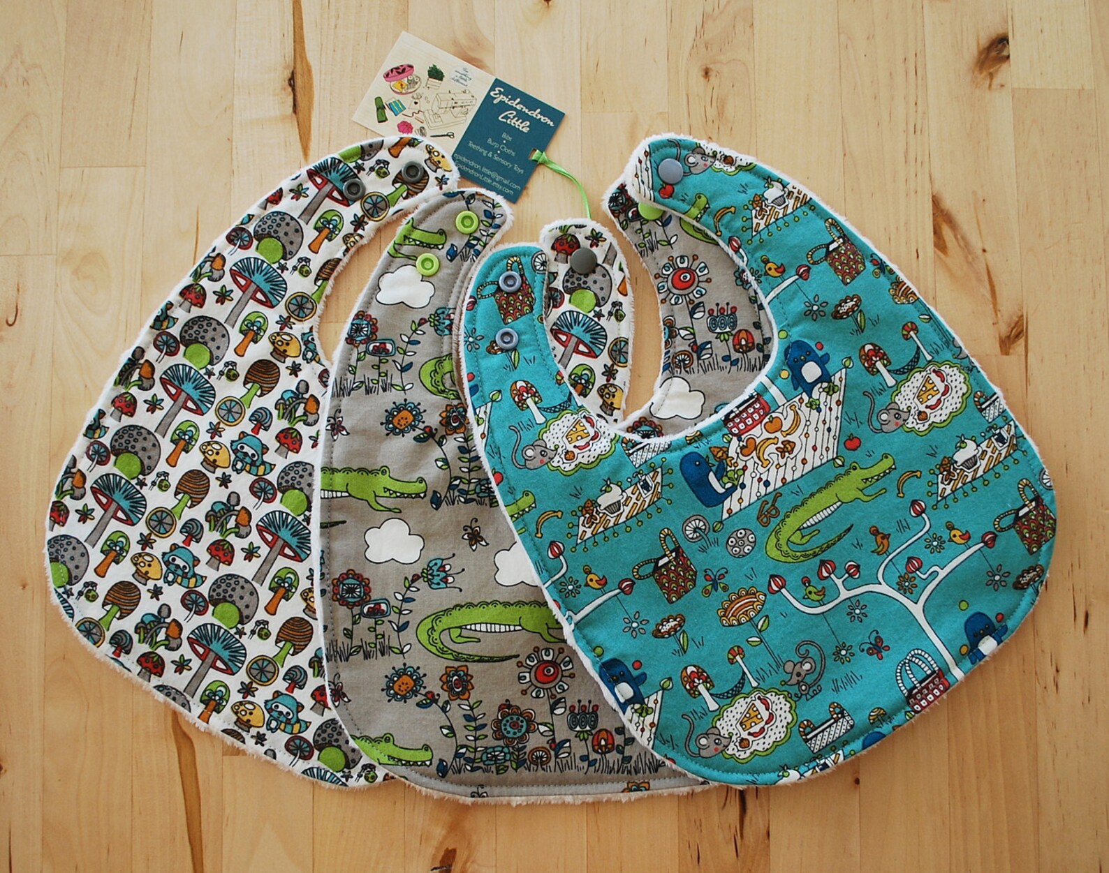 Organic Cotton and Minky Baby Boy Bib Set Set of 3 Etsy