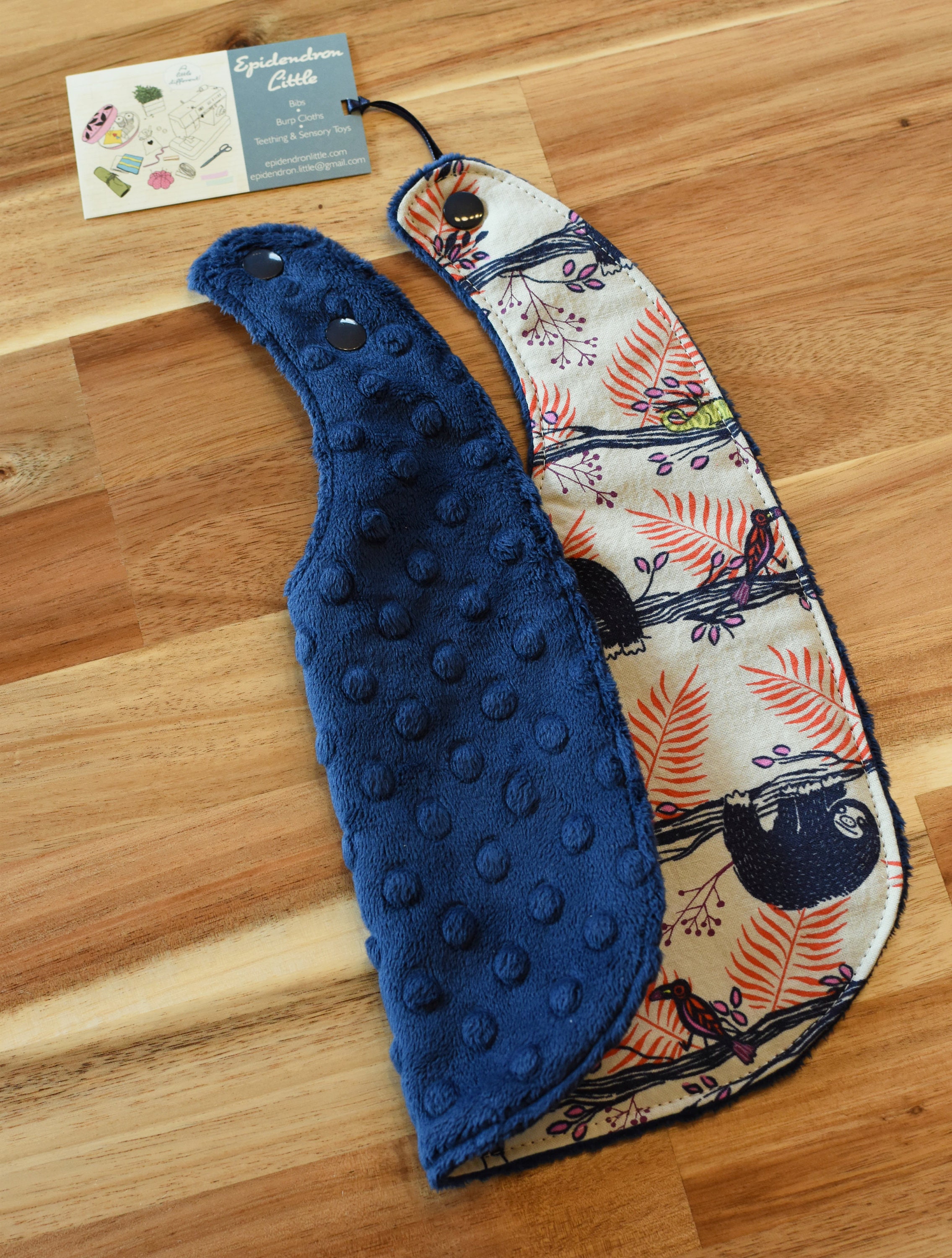 Baby Boy Gift Set - Rainforest Sloths - Cotton & Minky Bib and Burp ...