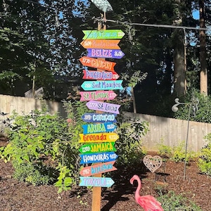 SET OF 15 Custom Hand Painted Coastal Directional Signs! Bright Color backgrounds!