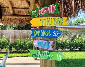 SET OF 5 Custom Coastal Directional Signs!