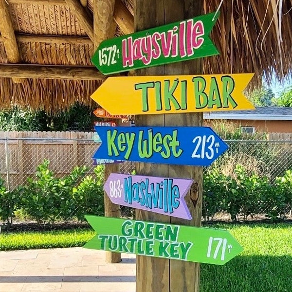 SET OF 5 Custom Coastal Directional Signs!