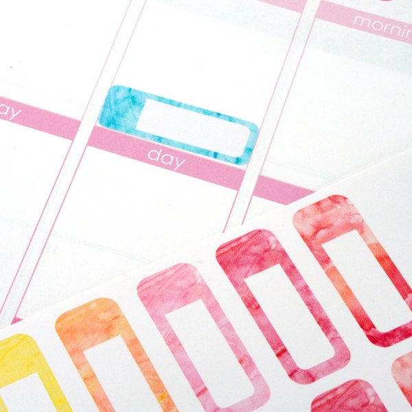 Water Color Appointment Box Life Planner Die-Cut Stickers! Set of 44 Perfect for the Erin Condren Planner! AB03