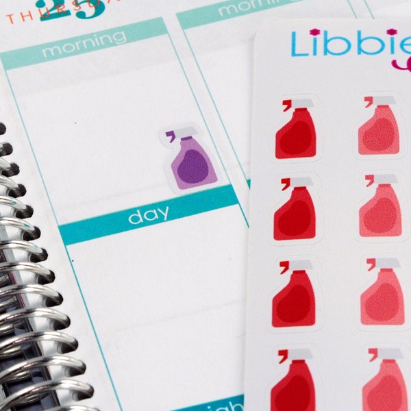 Spray Bottle Stickers! Set of 100 Perfect for Erin Condren, Limelife, Plum Paper, or Kikki K Planners! CL04