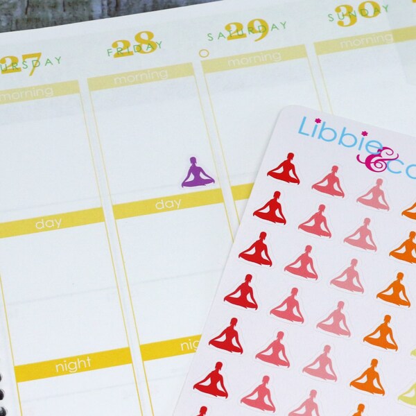 Yoga Stickers!! Set of 154 Perfect for Erin Condren, Limelife, and Plum Paper Planners!!! FIT04