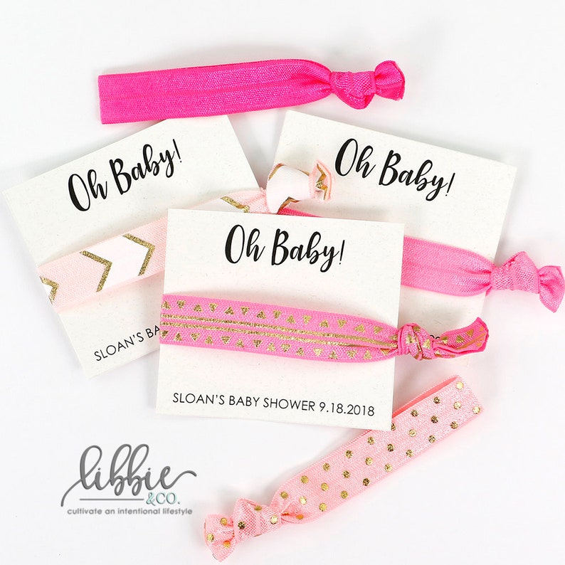 Baby Shower Hair Tie Favor Oh Baby Shower Favors Hair Ties Etsy