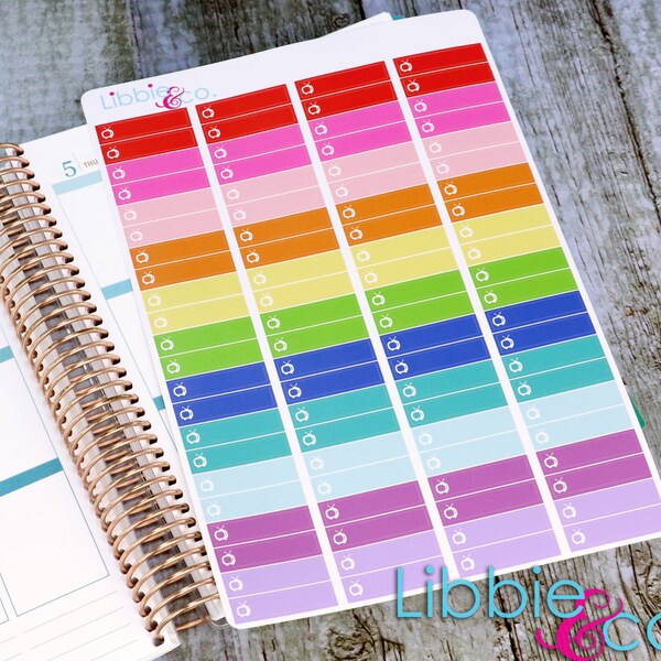 Rainbow TV Box Life Planner Stickers!  Set of 88 Perfect for the Erin Condren Planner!!! B03