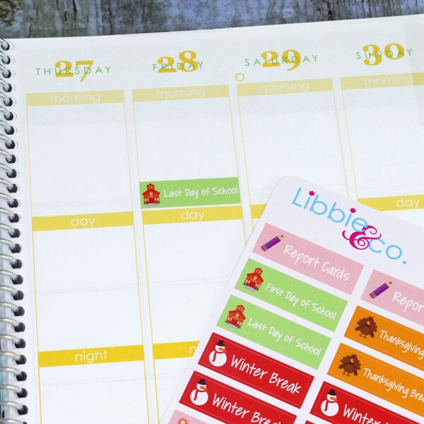 School Variety Life Planner Die-Cut Stickers! Set of 56 Perfect for the Erin Condren Planner!!!! SCH01