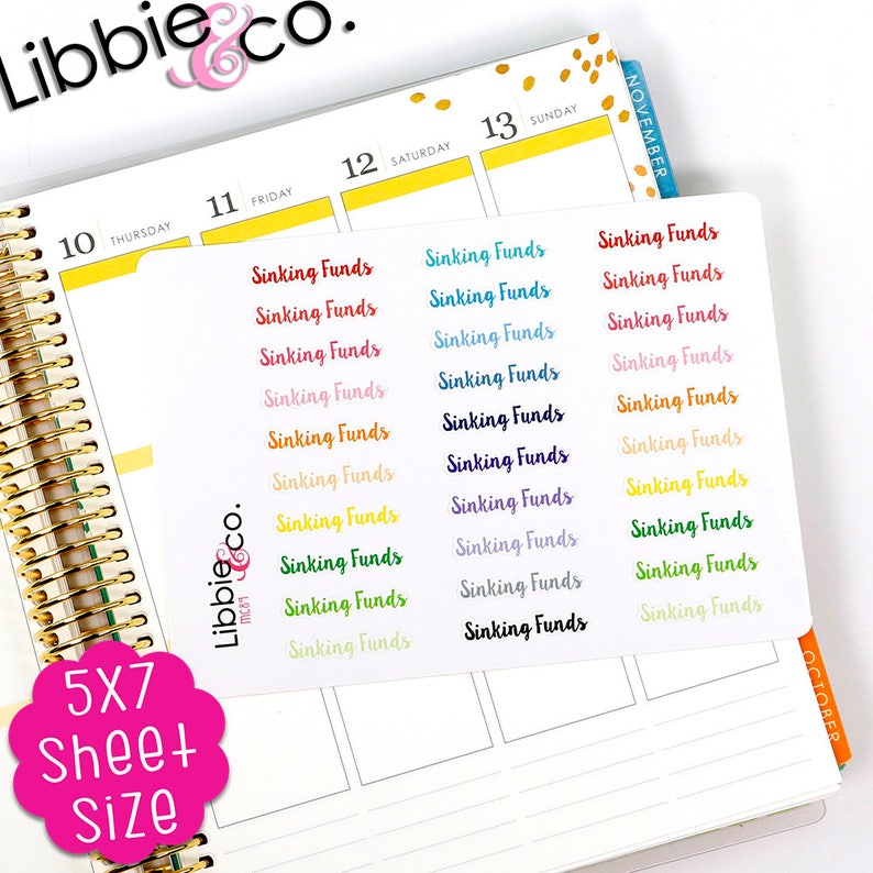 Mc89 Rainbow Sinking Fund Stickers Set Of 30 Perfect For The Erin Condren Happy Or Inkwell Press Planner