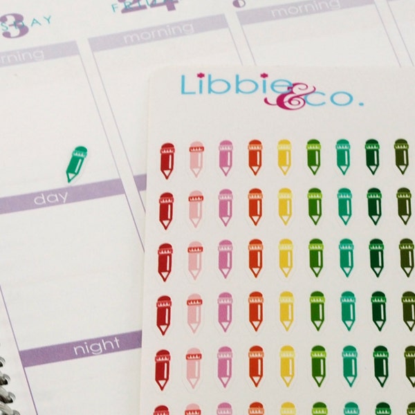 Pencil Life Planner Die-Cut Stickers! Set of 276 Perfect for Erin Condren, Limelife, Plum Paper, Kikki or Filofax Planners! HTC06