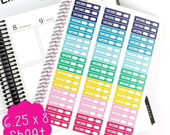 LS424 Colorful Work Stickers. Set of 60. Perfect for the Erin Condren Life Planner!!!