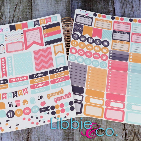 Georgia Peach Designer Life Planner Kit Stickers!!!!  Perfect for the Erin Condren Planner!!!! LK133