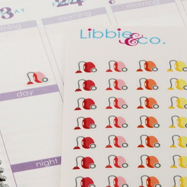 Vacuum Stickers! Set of 150 Perfect for Erin Condren, Limelife, Plum Paper, or Filofax Planners! CL06