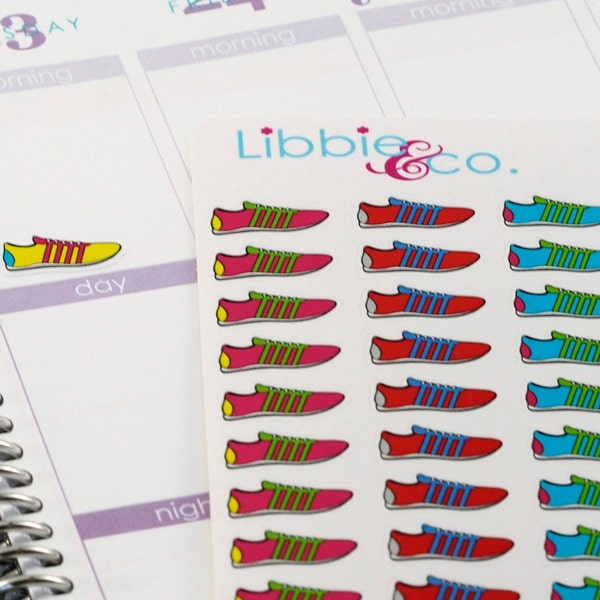 Running Shoe Life Planner Die-Cut Stickers! Set of 144 Perfect for Erin Condren, Limelife, Plum Paper, Mambi, or Filofax Planners!