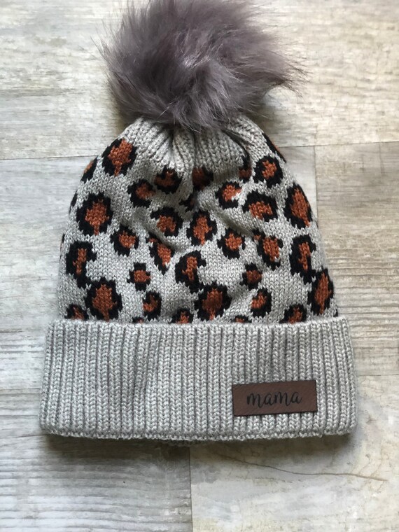 Womens Hat Leopard Print Beanie Winter 