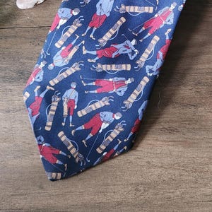 Corbata de golfista vintage de los años 70 y 80, estilo azul marino, para hombre, colección retro deportiva de poliéster