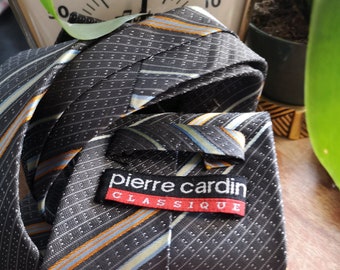 Classic Pierre Cardin Tie Classic Gray Metallic Classic Retro Men's Tie Shop Ecofriendly Montreal Canada BizouCarcajou