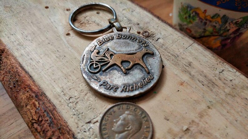 Blue Bonnets Park Richelieu Keychain \u2022 Montreal Quebec Souvenir Accessory \u2022 Montreal Blue Horse Beanie \u2022 Vintage Rare Souvenir Canada