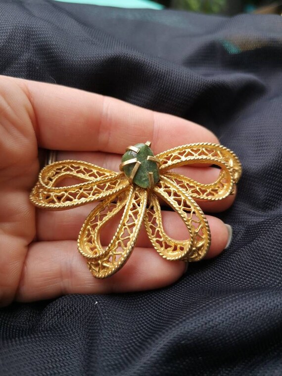 Broche Vintage élégante - Strass Scintillants - Bijou Occasion