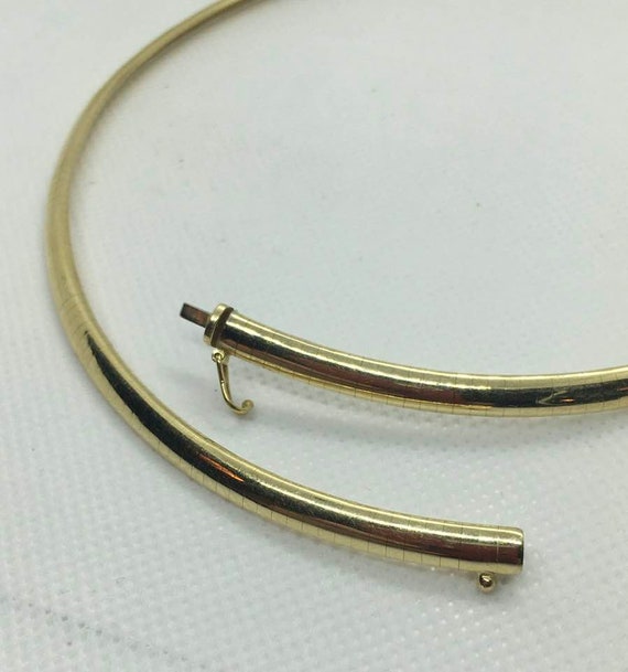 5mm Solid Gold 14KT Omega Choker 16" - image 3