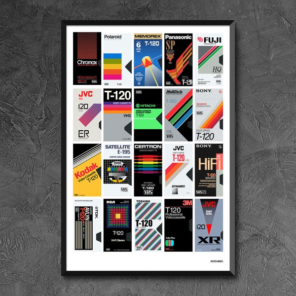 VHS Cassette Design Art - Nostalgia in Motion Poster Print