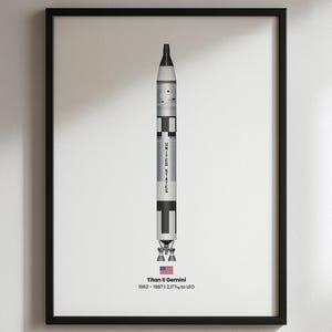 Angara 5 Rocket Poster Print, Russian Heavy-Lift Space Launch Vehicle Art, Roscosmos Spaceflight Wall Decor, Gift for Rocket and Space Fans