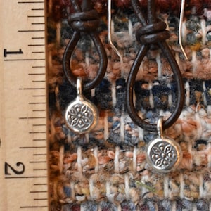 Leather and Silver Hoops, Sundance Style Earrings, Silpada Style Earrings, Boho Earrings