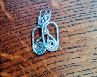 Silver Spiral Earrings, Aluminum Earrings, Celtic Spiral Earrings, Geometric Earrings, Light Earrings,