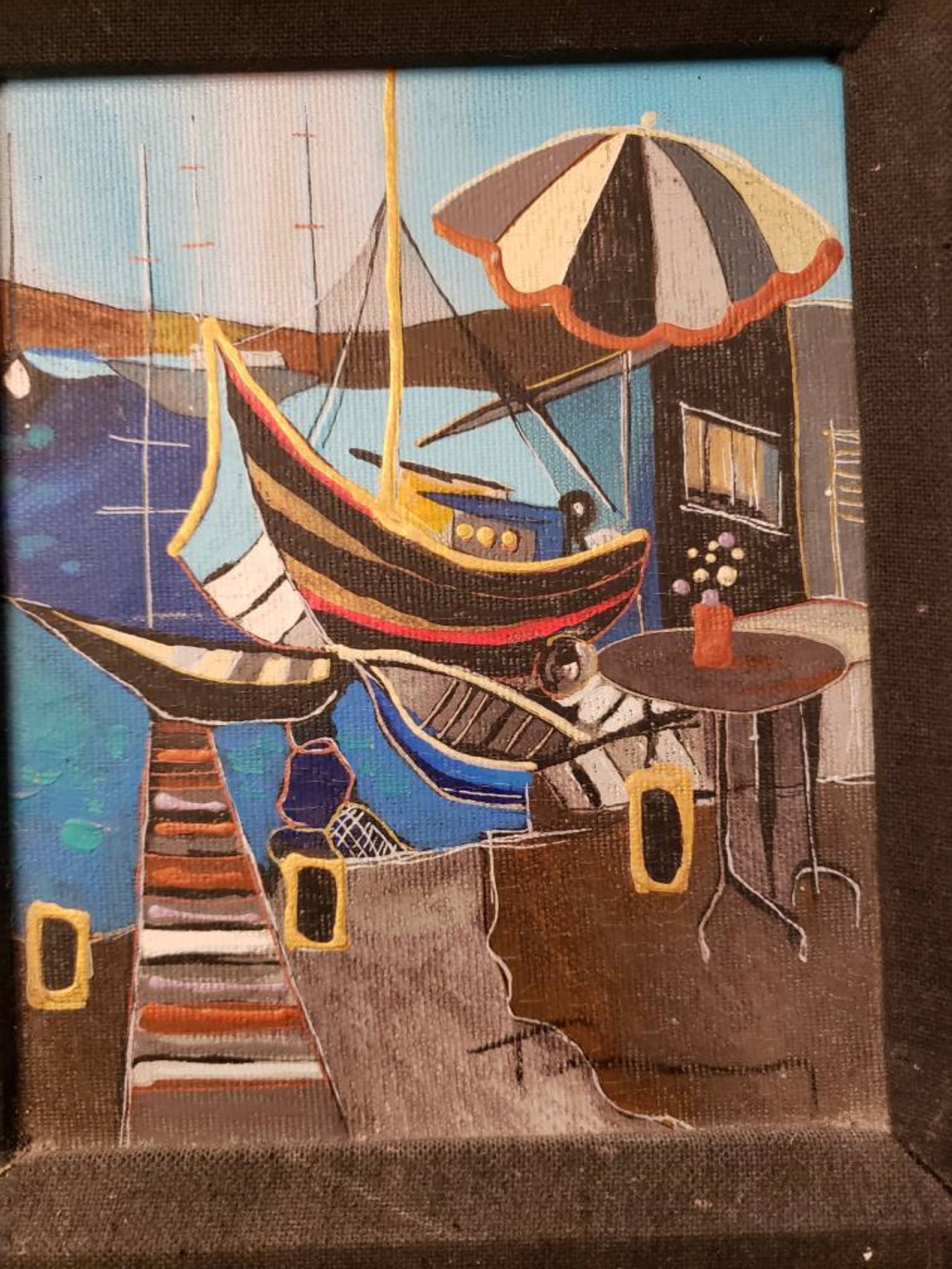 Tarkay itzchak Embellished serigraph on canvas harbor Etsy