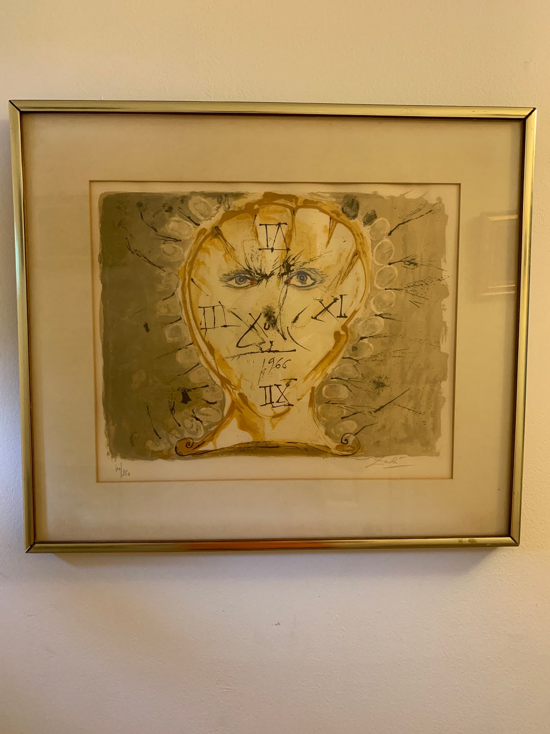 Salvador Dali Lithograph 1966 Sundial Signed and Numbered Etsy