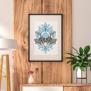 Hawksbill Turtle - Spirit Animal Art, Elements Wall Art, Fine Art Screen Print, Mandala Wall Art, Meditation Art, Mindfulness
