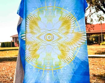 Angel Blanket, Angel Plush Blanket, Cozy Throw Blanket, I See You Sherpa Blanket