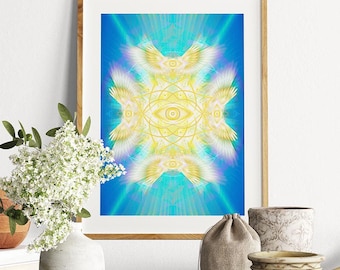 Angel Art, Beautiful Angelic Art, Seraph Art, Seraphim Art, Biblically Accurate Angel, Archangel Art, Visionary Art, I Feel You