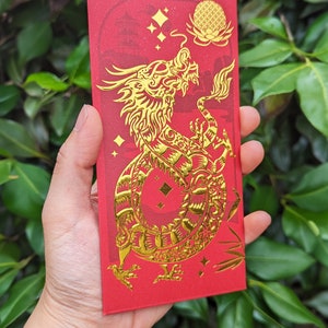12pcs 2024 Lunar New Year Red Envelopes, Year Of The Dragon Lucky Money  Envelopes, 6 Different Golden Embossed Patterns Red Envelopes