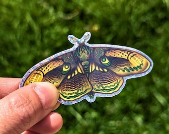 Moth Sticker, Moth Glitter Sticker, Cute Insect Sticker, Bug Sticker, Shiny Sticker, Cute Laptop Sticker, Moth Art, Moth Equilibrium