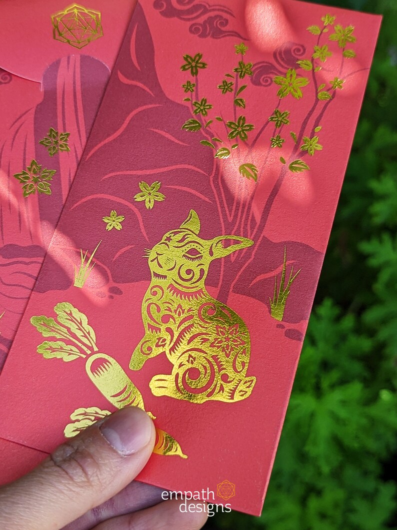Year of the Rabbit Red Envelope 2023 Chinese New Year Lunar - Etsy