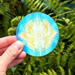 Angel Sticker, Angel Laptop Sticker, Angel Decal, Angel Art, Angelic Art Shop, I SEE YOU Angel Seraph Holographic Sticker