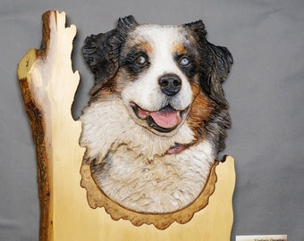 Carved  Dogs Portrait, Pet Portrait, Dog cat Lover Gift, Wood Portrait, Dog art, Custom Pet carving, Realistic Dog artwork, Pet order