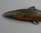 Regalo especial precio de pesca veneno tallado en madera por Vladimir Davydov para la trucha de pescador escultura en madera de madera regalo