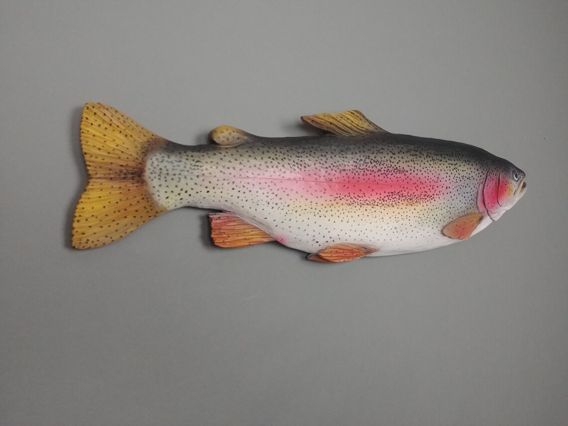 Rainbow Trout Fishing Gift Hand Carved in Basswood by Vladimir Etsy