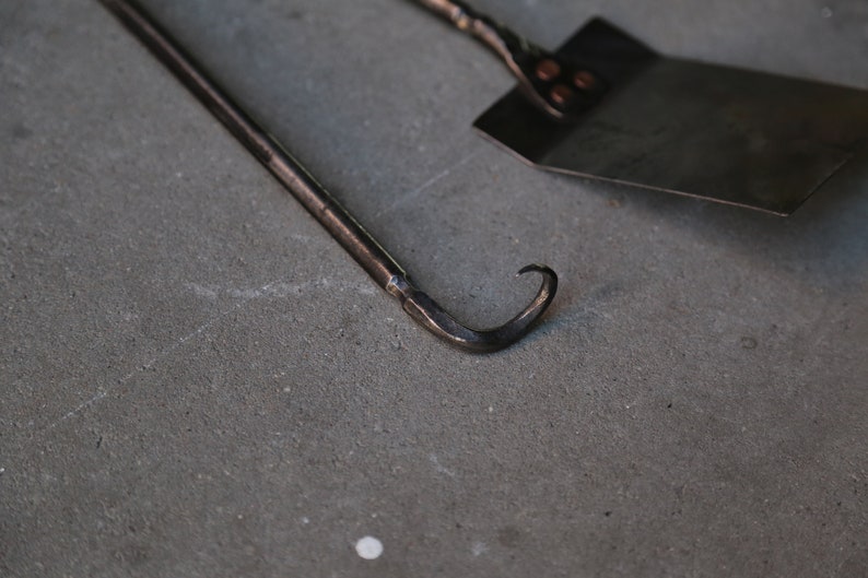 Forged Grill Tools with Twisted Oak Handles