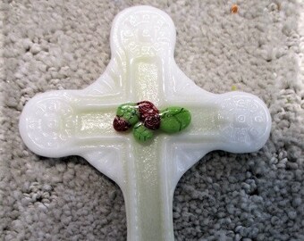 Ornate Cross made of Fused Glass