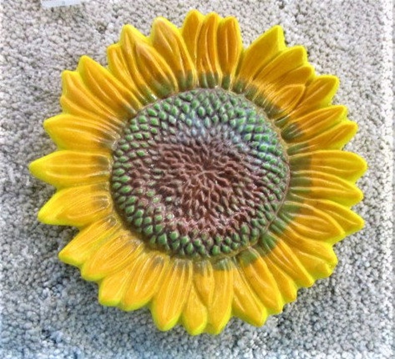 Fused Glass Yard Art Sunflower