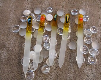 Glass Nail File Set with Fused Glass Accents