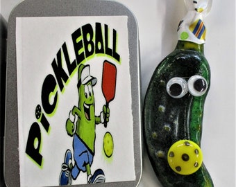 Pickleball Ornament or Suncatcher-Fused Glass