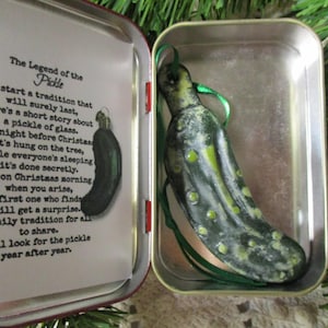 Christmas Pickle - Holiday Tradition - Fused Glass image 1