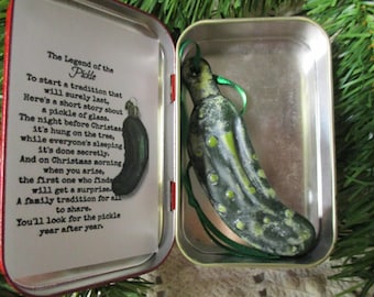 Christmas Pickle - Holiday Tradition - Fused Glass