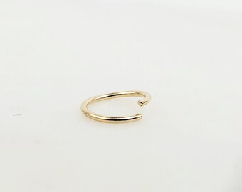 10k Solid Gold Nose Hoop, 10mm, 11mm  20g Hoop Classic Open Hoop Seamless, Tragus, Cartilage, Nose Ring Yellow White Rose Gold