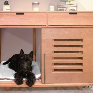 Wood dog house, Stunning dog Furniture, Pet crate solution, Non toxic furniture image 2